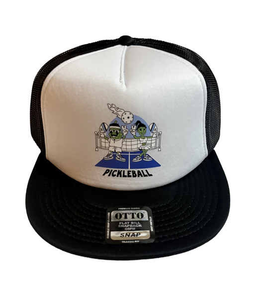 Pickleball Trucker Hat featuring "Ace and Dinky" The Sexiest Couple (Black)