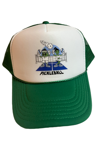 Pickleball Trucker Hat Featuring the Sexiest Pickles "Ace and Dinky" (Green)