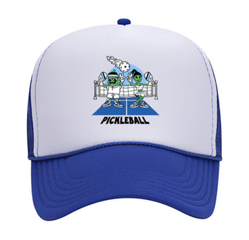 Pickleball Trucker Hat featuring "Ace and Dinky" The Sexiest Couple(Blue)