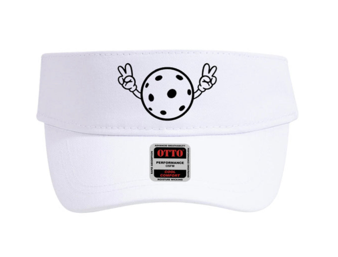 White Visor "Peaches" the Peace Sign Pickleball ( UPF 50+ )