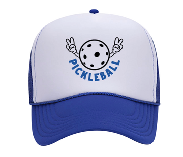 Pickleball Trucker Hat Peace Sign (Blue)